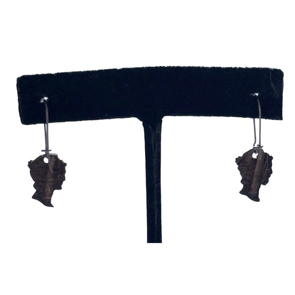 90% Silver Mercury 1942 Dimes Cut Out Head & Liberty Dangle Earrings vintage - Picture 5 of 6
